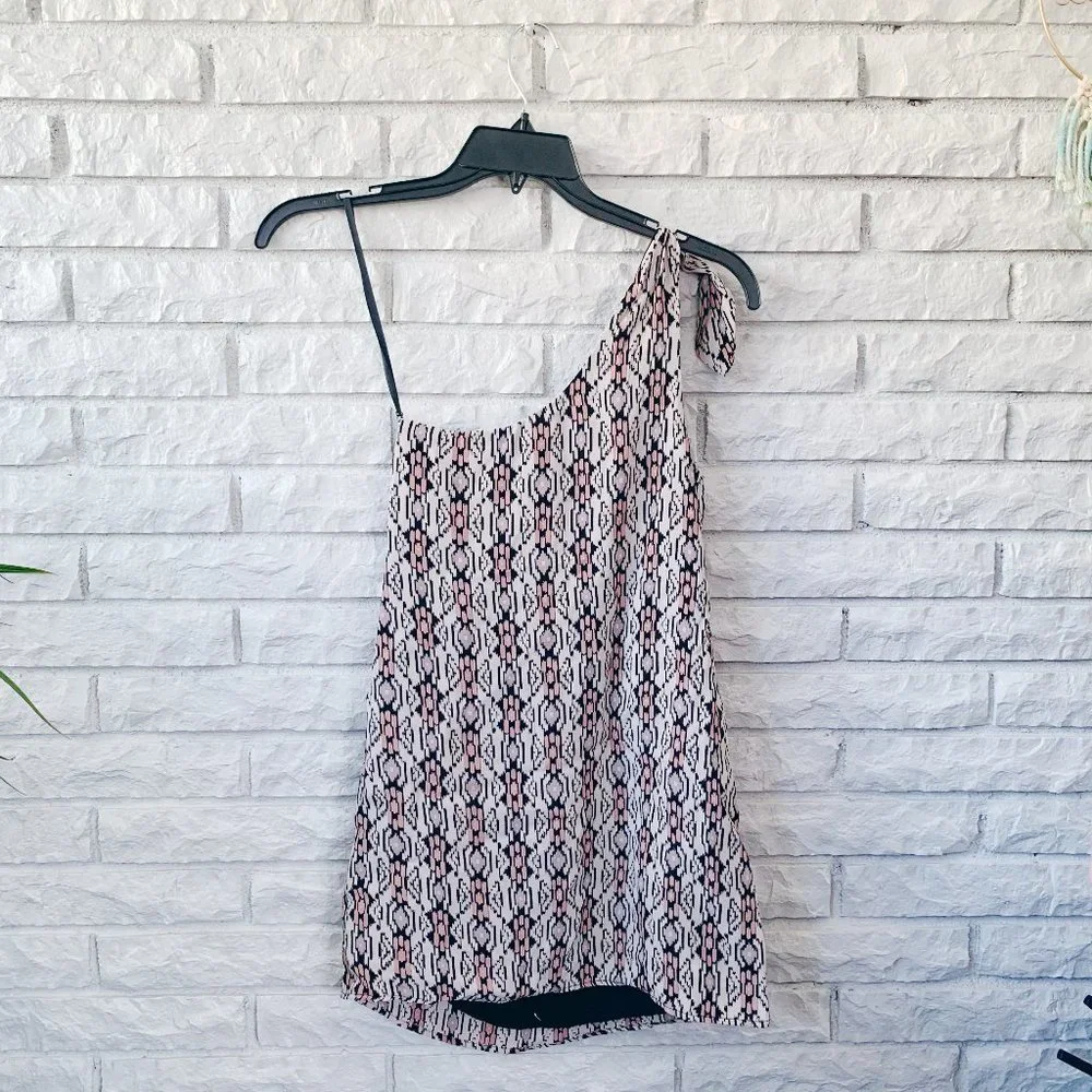 Free People One Shoulder Pattern Mini Dress - Size 0